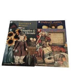4 DPC Leaflets Sewing Pattern Cross Stitch Stardust Angel Thimbles Threads